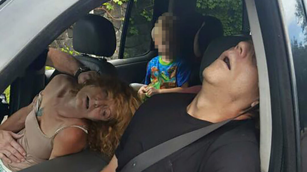 EAST LIVERPOOL, Ohio (AP) — A woman photographed with her boyfriend slumped in a vehicle after overdosing on heroin as her 4-year-old grandson sat in the backseat has pleaded no contest to a child endangering charge in southeast Ohio.